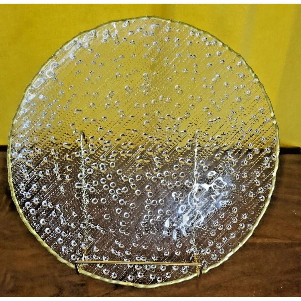 Artistic Accents Clear Bubble Glass Platter – 12.75